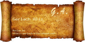 Gerlach Aliz névjegykártya